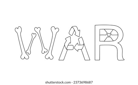 A war that brings death to people, environmental damage and radiation safety. No war. International Day for Preventing the Exploitation of the Environment in War and Armed Conflict. Vector.