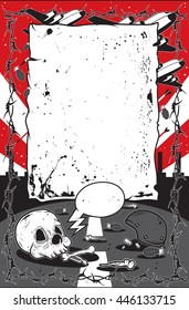 The war that never ends,illustration for street art style.