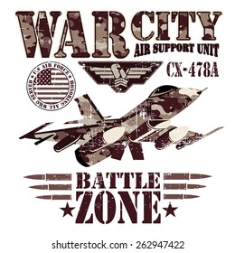 War theme vector graphics and typography t-shirt design for apparel