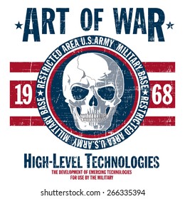 War theme vector graphics and typography t-shirt design for apparel.