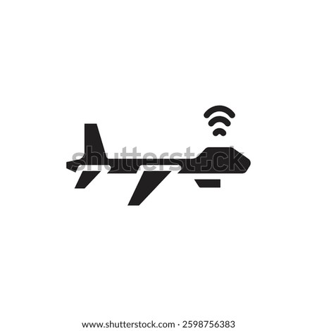 War Uav Filled Icon Vector Illustration