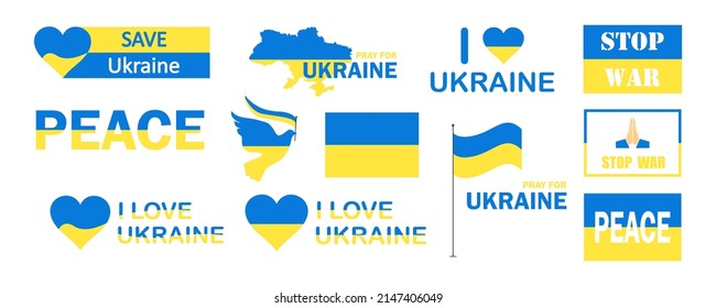 War in Ukraine. Russia attacked Ukraine. Stop war. vector