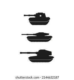 War Vehicle Vector Illustration For Icon, Symbol Or Logo. Military Vehicle Silhouette