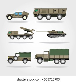 War Vehicles vector illustration. Army Vehicle vector illustration