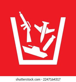 War weapon icons, graphics resource templates, vector illustrations.