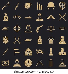 War weapon icons set. Simple style of 36 war weapon vector icons for web for any design