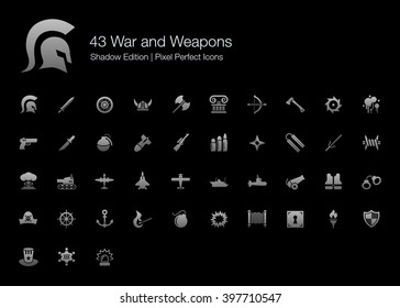 War and Weapons Pixel Perfect Icons Shadow Edition