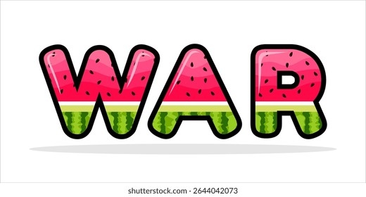 WAR, tipografía del arte de la palabra, Ilustración vectorial.