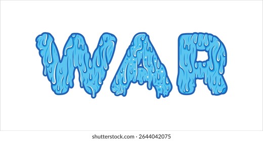 WAR, word art typography, vector illustration.