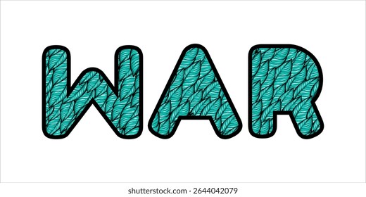 KRIEG, Wort-Kunst-Typografie, Vektorgrafik.