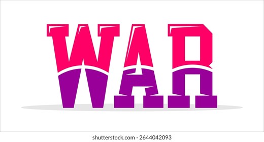 WAR, tipografía del arte de la palabra, Ilustración vectorial.