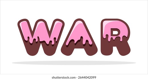 GUERRA, tipografia de arte verbal, ilustração vetorial.