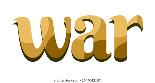 KRIEG, Wort-Kunst-Typografie, Vektorgrafik.