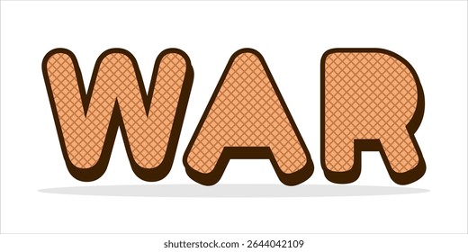 KRIEG, Wort-Kunst-Typografie, Vektorgrafik.