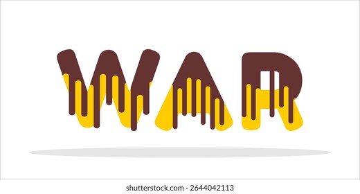KRIEG, Wort-Kunst-Typografie, Vektorgrafik.