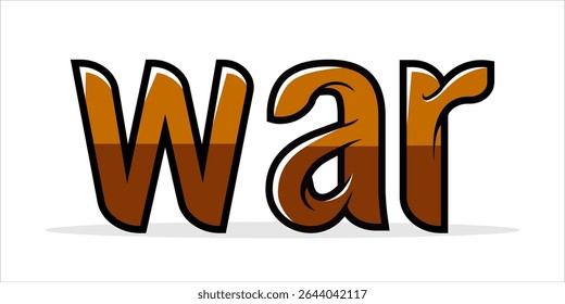 WAR, word art typography, vector illustration.