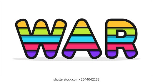 GUERRA, tipografia de arte verbal, ilustração vetorial.