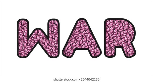 WAR, tipografía del arte de la palabra, Ilustración vectorial.