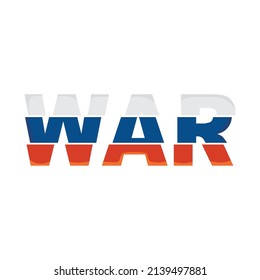War word with russia flag design