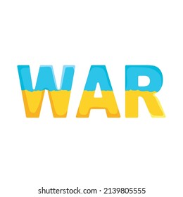 War word with ukraine flag design