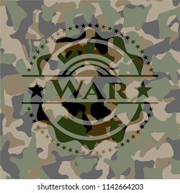  War written on a camo texture