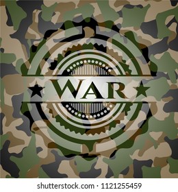 War written on a camouflage texture