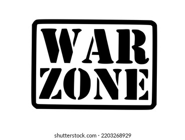 Symbol der Kriegszone auf Weiß