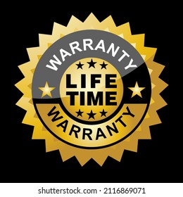 Waranty, life time, sticker and label vector
