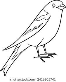 Warbler Line Art for Coloring