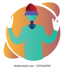 Ward boy listo para una operación de ilustración vectorial multicolor en un fondo blanco
