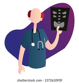 Un chico hueco que muestra una ilustración de un vector de exploración en un fondo blanco