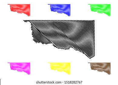 Ward County, Texas (Counties in Texas, United States of America,USA, U.S., US) map vector illustration, scribble sketch Ward map