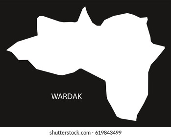 Wardak Afghanistan map black inverted silhouette illustration