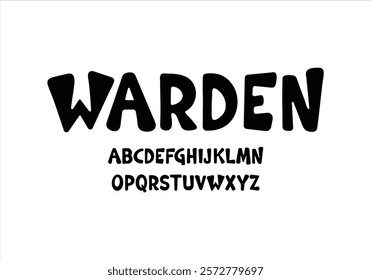 Warden font for logo and headline. Isolated vector typeset