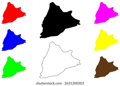 Wardha city (República da Índia, Estado de Maharashtra) mapa ilustração vetorial, esboço rabisco Mapa de Vardha