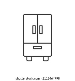 Wardobe Outline Icon Vector Illustration. Wardobe line icon, Furniture and interior element, vector graphics, line icon on a white background, eps 10. wardrobe icon vector.