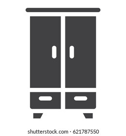 Wardobe solid icon, Furniture and interior element, vector graphics, a filled pattern on a white background, eps 10.