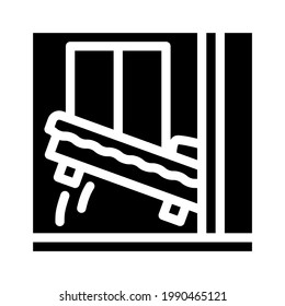 wardrobe bed glyph icon vector. wardrobe bed sign. isolated contour symbol black illustration