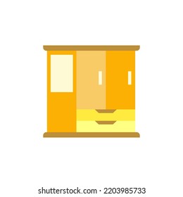 Wardrobe cabinet furniture icon in color, isolated on white background 