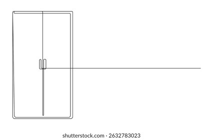wardrobe or cabinet with shelves. Single line draw design vector graphic illustration, flat wardrobe illustration drawn in one vector line. single line wardrobe home interior