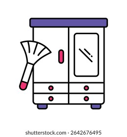 Wardrobe cleaning Vector Filled outline illustration style icon. EPS 10 file 