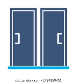 Armário armário ícone azul vetor plano design mobiliário símbolo de armazenamento roupas armário interior elemento gráfico sinal