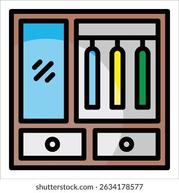 Elemento do ícone do armário do guarda-roupa para design