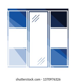 Wardrobe closet icon. Flat color design. Vector illustration.