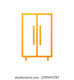 Wardrobe closet pixel perfect gradient linear vector icon. Armoire for bedroom. Wooden cabinet. Home furniture store. Thin line color symbol. Modern style pictogram. Vector isolated outline drawing