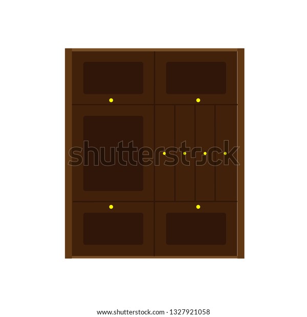 Wardrobe Closet Vector Icon Furniture Interior Stock Vector