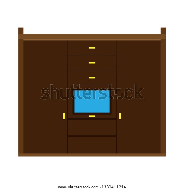 Wardrobe Closet Vector Icon Furniture Interior Stock Vector