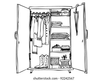 closet clipart black and white