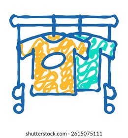 wardrobe with clothes for actor doodle icon sketch vector. wardrobe with clothes for actor sign. isolated symbol illustration