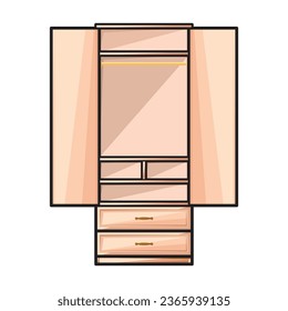 Wardrobe for clothes vector icon. Color vector icon isolated on white background wardrobe for clothes .